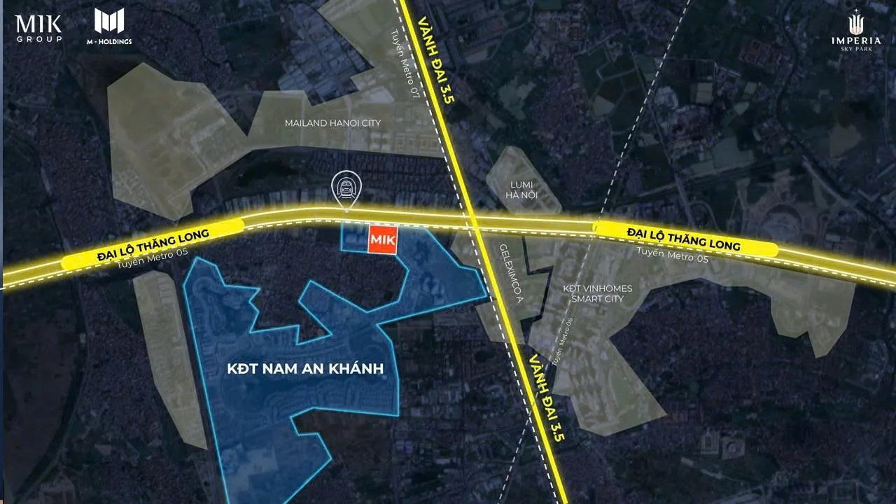 Dự án Imperia Sky Park - nằm trên trục Đại Lộ Thăng Long