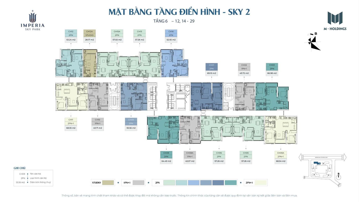 Mặt bằng tòa 2 Imperia Sky Park