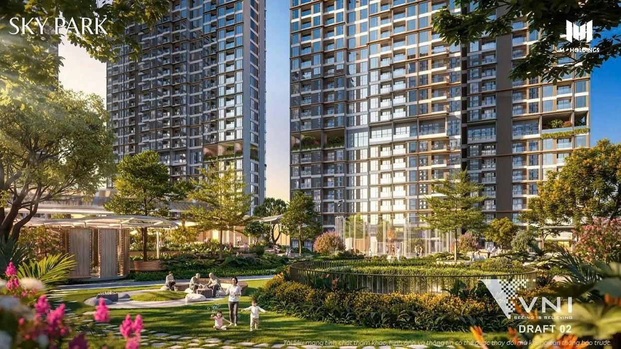 Công viên cây xanh trên mái tổ hợp thương mại & để xe